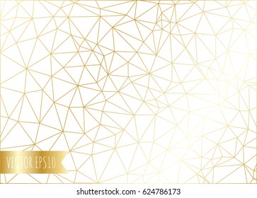 Abstract gold polygonal background. Vector illustration for your design.