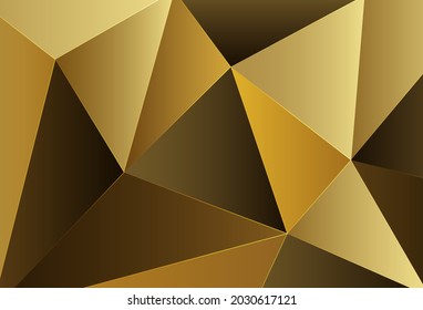Abstract gold polygonal geometric pattern background. Modern luxury golden gradient geometric shapes design with shadow. Luxury and elegant triangles shape metallic texture elements