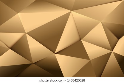 Fondo de poligonal y patrón de lujo en oro abstracto