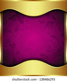 Abstract Gold and Purple Frame Background