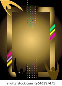 Abstract gold rays gradient banner modern design with soccer ball players fans glow stars wavy lines, dynamic fluid elements circle shapes frames for football brochure cover background template vector