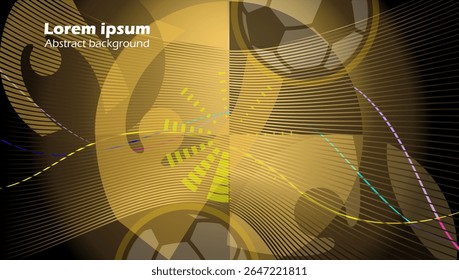 Abstract gold rays gradient banner modern design with glow wavy lines, dynamic fluid elements and shapes frames for brochure cover luxury background template vector illustration.
