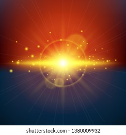 Abstract gold rays shine	