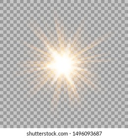 Abstract Gold Rays shine. isolated on transparent background. Vector Illustration