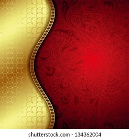 Abstrakte Gold- und Rothalbkurve