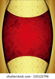 Abstract Gold and Red Frame Background