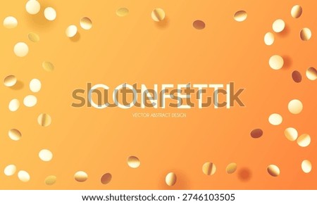 Abstract gold round confetti background. Holiday, party, birthday, sale and win design.