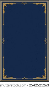 Abstract gold scroll branch frame ornament vintage background