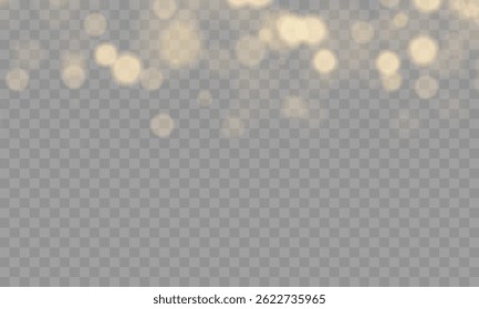 Abstract gold shimmer with glowing starburst, bokeh, and magical stardust effect, isolated vector element for xmas night, luxury celebration, or firework background