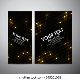 Abstract gold shining pattern. Brochure business design template or roll up. Vector illustration