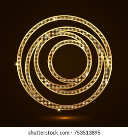 Abstract gold silhouette on a dark background