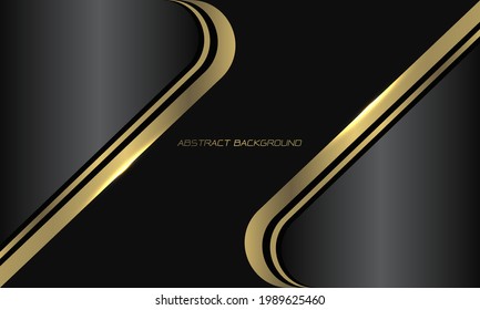 Abstract gold silver black geometric banner overlap speed on dark grey design modern luxury futuristic technology background vector illustration.