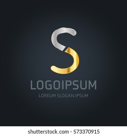 Abstract Gold and Silver Business Logo 