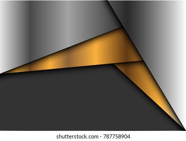 Abstract gold silver triangle arrow design modern luxury futuristic background vector illustration.