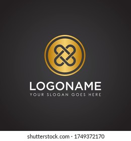 Abstract Gold Simple Unique Icon Symbol Logo For Business Industry