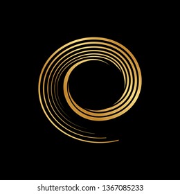 abstract gold spiral, vector