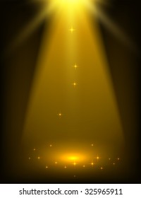 Abstract gold spotlight background