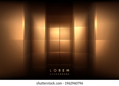 Abstract gold square shapes background