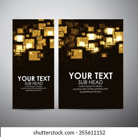 Abstract gold squares. Graphic resources design template. Vector illustration