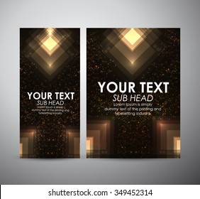 Abstract gold squares pattern. Brochure business design template or roll up. Vector illustration