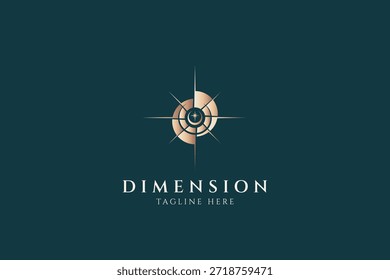 Estrella de oro Abstractas elegante con luna creciente para el símbolo de la muestra del logotipo Tatuaje espiritual Estilo geométrico sagrado esotérico