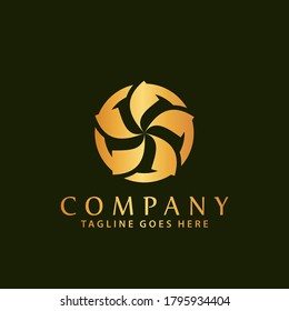 Abstract Gold Star Spinning Modern Logos Design Vector Illustration Template