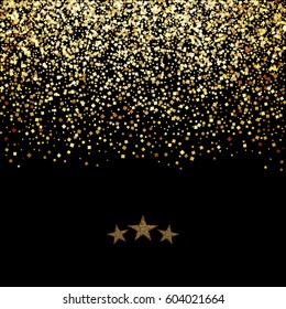 abstract gold stars on dark background