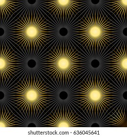 Abstract gold stars vector background.