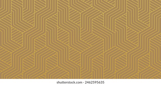 abstract gold stripe line. geometric triangle texture background. hexagon pattern. retro styled concept.