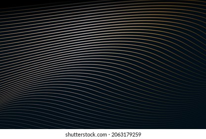 Abstract gold stripe waves line pattern background. Futuristic technology digital hi tech concept. Vector illustration