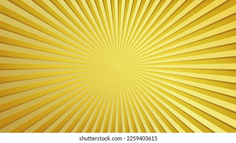 abstrakter goldener Sonnenburstmuster-Hintergrund für modernes Grafikdesign. glänzender Rochen-Cartoon mit bunter Farbe für Webbanner-Tapete und Posterkartendekoration