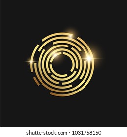 Abstract Gold Technology Circle Interface. Vector Eps.10 