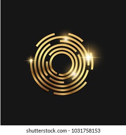 Abstract Gold Technology Circle Interface. Vector Eps.10 
