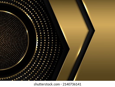 Abstract gold template design of luxury style dot background. Overlapping for cover space. Illustration vector