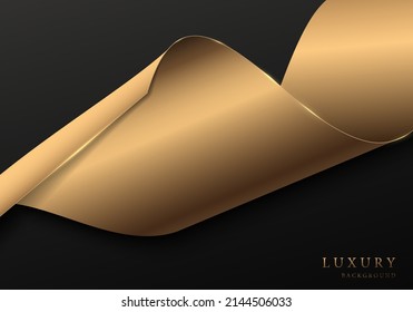 Resumen de plantillas de oro volando seda estilo de arte de lujo. Diseño mínimo para el fondo de uso. Vector de ilustración