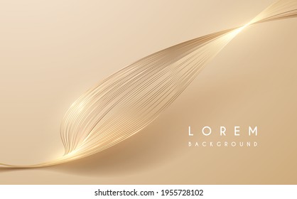 Abstract gold threads background with glow effect