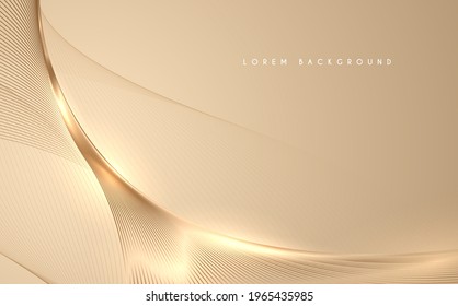Abstract Gold Threads Background With Glow Effect
