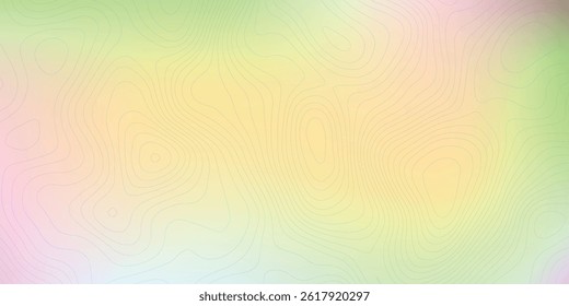 Abstract gold topographic lines on a green background. Golden line waves topographical design. Geographic mountain contours Vector Illustration.