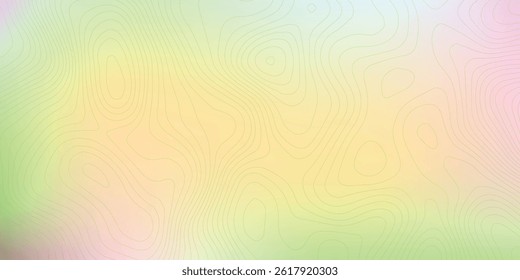 Abstract gold topographic lines on a green background. Golden line waves topographical design. Geographic mountain contours Vector Illustration.