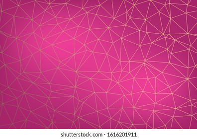 Abstract gold triangle geometry on pink background and wallpaper, backdrop, vector eps.