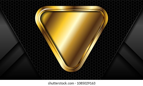 The abstract gold triangle and hexagon mesh luxury modern concept/ background vector illustration.