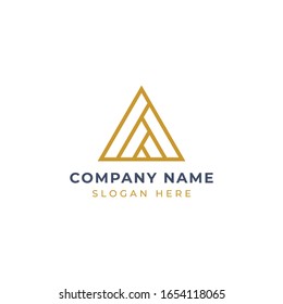 abstract gold triangle logo design