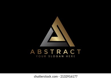 abstract gold triangle logo template 