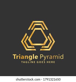 Abstrakte Gold Triangle Logos Design Vektorgrafik-Vorlage