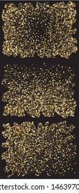 Abstract gold triangles for holidays. Vector illustration object. Decorative design's elements. Gold trendy modern elegant backgrounds set for anniversary, birthday celebrate or other festive event.