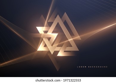 Abstract gold triangles and lines