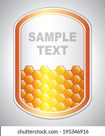 Abstract gold universal label - Science and Research - laboratory facilities - Universal sticker - cells and molecules - chemical formulas - stock vector