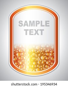 Abstract gold universal label - Science and Research - laboratory facilities - Universal sticker - cells and molecules - chemical formulas - stock vector