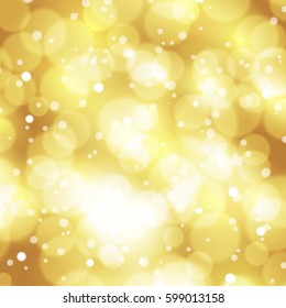 Abstract gold vector background with Bokeh lights