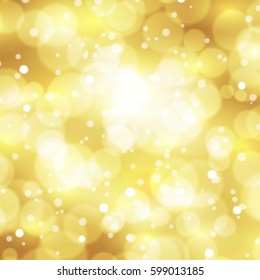 Abstract gold vector background with Bokeh lights